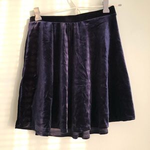 LA HEARTS Blue Velvet Skater Skirt